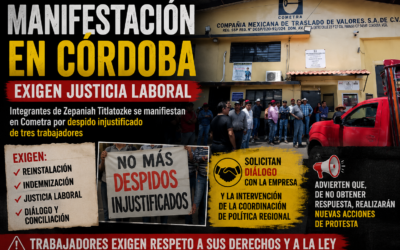 TRABAJADORES SE MANIFIESTAN FRENTE A COMETRA EN CÓRDOBA