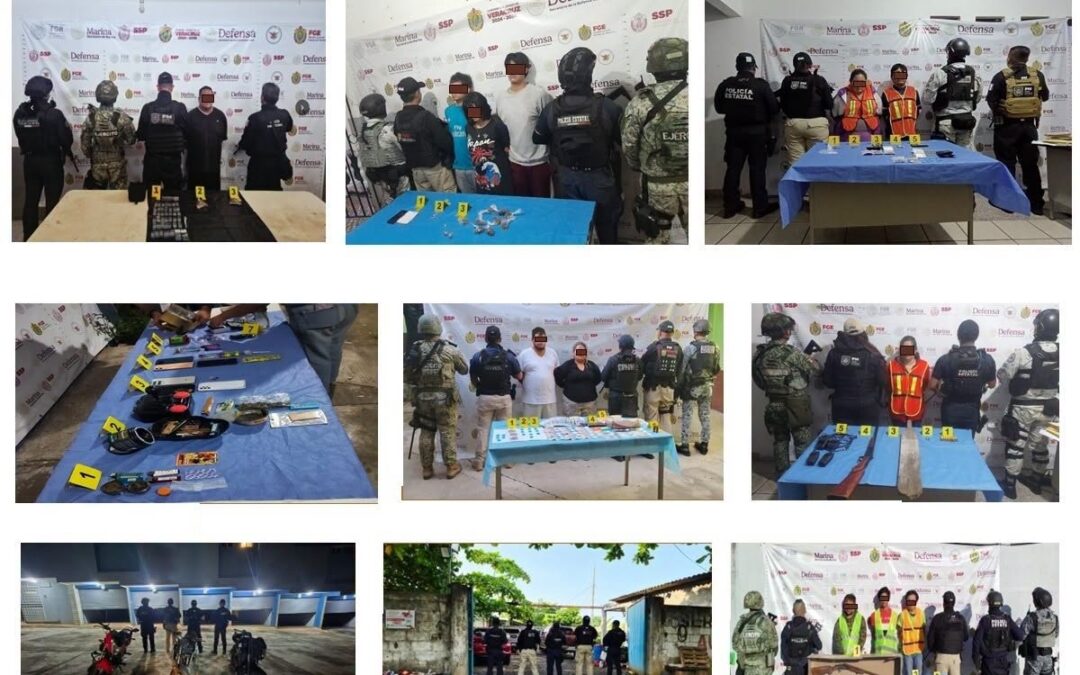 COMO RESULTADO DE 34 CATEOS, 29 PERSONAS DETENIDAS EN 23 MUNICIPIOS DE VERACRUZ