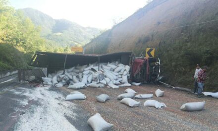 VOLCADURA DE TRAILER EN MALTRATA