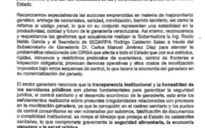 RECONOCE SECTOR GANADERO ACCIONES DEL GOBIERNO DE VERACRUZ EN FAVOR DE LA GANADERIA
