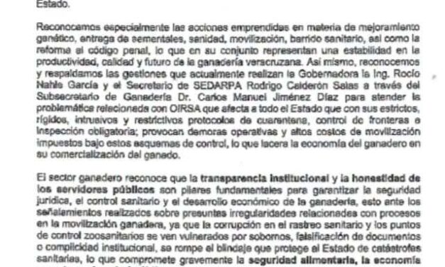 RECONOCE SECTOR GANADERO ACCIONES DEL GOBIERNO DE VERACRUZ EN FAVOR DE LA GANADERIA