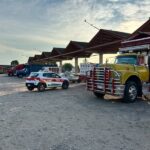 Camioneros que se estacionan en los terrenos de la báscula de San Manuel, señalan que los robos están a la orden del día, que los delincuentes se llevan baterias, duales, y hasta llantas.