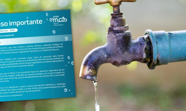 El suministro de agua potable podría verse afectado en varias colonias y fraccionamientos de Veracruz