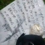 Hallan mochila con posibles restos humanos y una cartulina con amenazas en Coatzacoalcos